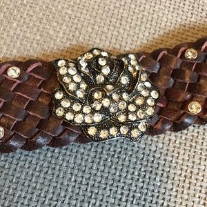 Leather snap bracelet